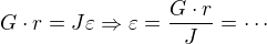 $G \cdot r = J\varepsilon\Rightarrow \varepsilon=\frac{G \cdot r}{J}=\cdots$