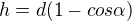$h=d(1-cos\alpha)$
