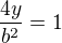 $\frac{4y}{b^2}=1$