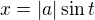 $x=|a|\sin t$