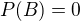 $P(B)=0$