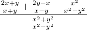 $\frac{\frac{2x+y}{x+y}+\frac{2y-x}{x-y}-\frac{x^{2}}{x^{2}-y^{2}}}{\frac{x^{2}+y^{2}}{x^{2}-y^{2}}}$
