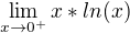 $\lim_{x\rightarrow0^+}x*ln(x)$