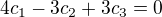 $4c_{1}-3c_{2}+3c_{3}=0$