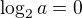 $\log_2a=0$
