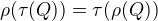 $\rho(\tau(Q))=\tau(\rho(Q))$