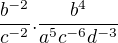 $\frac{b^{-2}}{c^{-2}} . \frac{b^4}{a^5c^{-6}d^{-3}}$