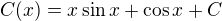 $C(x)=x\sin x+\cos x+C$