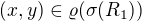 $(x,y) \in \varrho(\sigma(R_1))$