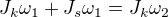 $J_k\omega _1+J_s\omega _1=J_k\omega _2$