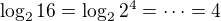 kopírovat do textarea $\log_2{16}=\log_2{2^4}=\cdots=4$