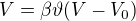 kopírovat do textarea $V=\beta \vartheta (V-V_{0})$