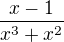 kopírovat do textarea $\frac{x-1}{x^{3}+x^{2}}$