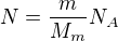 $N=\frac m{M_m}N_A$