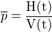 $\overline{p}=\frac{\rm{H}(t)}{\rm{V}(t)}$