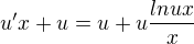 $u'x+u=u+u\frac{lnux}{x}$