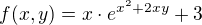 kopírovat do textarea $f(x,y)=x\cdot e^{x^{2}+2xy}+3$
