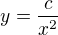 $y=\frac{c}{x^{2}}$