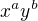 $x^{a}y^{b}$