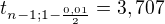 $t_{n-1;1-\frac{0,01}{2}}=3,707$