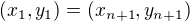 $(x_1,y_1)=(x_{n+1},y_{n+1})$