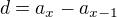 $d=a_x-a_{x-1}$