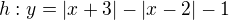 $h:y=|x+3|-|x-2|-1$
