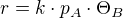 $r=k\cdot p_{A}\cdot \Theta _{B}$
