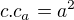 $c.c_{a} = a^{2}$