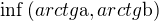 $\inf{(arctg\space\text{a},arctg\space\text{b}})$