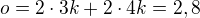 kopírovat do textarea $o= 2\cdot 3k+2\cdot 4k=2,8$