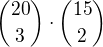${20\choose 3}\cdot {15\choose 2}$