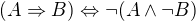$(A \Rightarrow B) \Leftrightarrow \neg(A \wedge \neg B)$