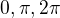 $0,\pi ,2\pi $