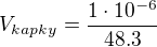 kopírovat do textarea $V_{kapky}=\frac{1\cdot 10^{-6}}{48.3}$