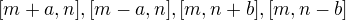 $[m+a,n],[m-a,n],[m,n+b],[m,n-b]$