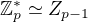 $\mathbb Z_p^*\simeq\mthbb Z_{p-1}$