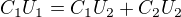 $C_1U_1=C_1U_2+C_2U_2$