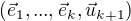 $(\vec{e}_1, ... , \vec{e}_k, \vec{u}_{k+1})$