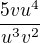 $\frac{5vu^{4}}{u^{3}v^{2}}$