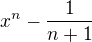 kopírovat do textarea $x^{n}-\frac{1}{n+1}$