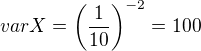 kopírovat do textarea $var X = \left( \frac{1}{10} \right)^{-2} = 100$