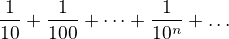 kopírovat do textarea $\frac1{10}+\frac1{100}+\dots +\frac1{10^n}+\dots$