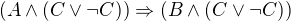kopírovat do textarea $(A\wedge (C\vee \neg C))\Rightarrow (B\wedge (C\vee \neg C))$