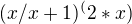 $(x/x+1)^(2*x)$
