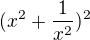 $(x^2+\frac{1}{x^2})^2$