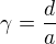 $\gamma=\frac{d}{a}$