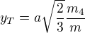 $y_T=a\sqrt{\frac{2}{3}}\frac{m_4}{m}$