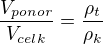 $\frac{V_{ponor}}{V_{celk}}=\frac{\rho_t}{\rho_k}$
