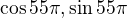$\cos 55\pi ,\sin 55\pi $